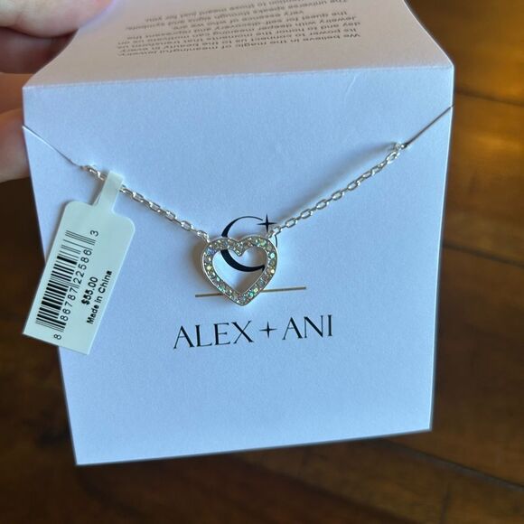 Alex + Ani Heart and Crystal Necklace Silver Chain New with Tags SKU: AA807223SS - Picture 7 of 7